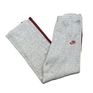 Vintage 70s Nike Gray Burgundy Track Pants Women's Sz M Strips Embroidered‎ Logo